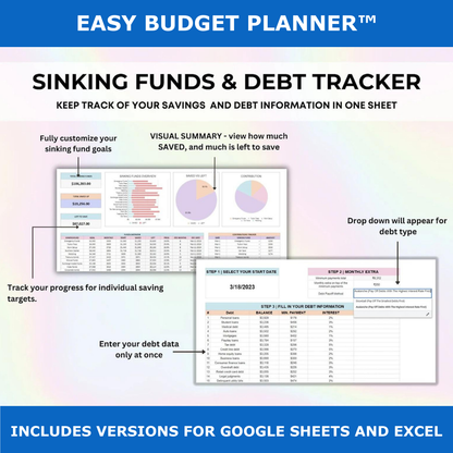 Easy Budget Planner™ Template Google Sheets & Excel